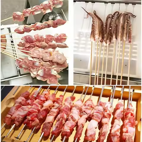 Frozen Meat Kebab Bag Burger Patty Satay Skewer Making Machine