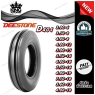 ยางรถไถ ล้อหน้า ลายสามร่อง รุ่น D401 ยี่ห้อ Deestone ขนาด 3.00-6 ,3.50-8 ,4.00-8 ,4.00-12 ,5.00-15 ,