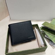 GUCCI Wallet 短款牛皮革 銀包 黑色 男款