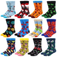 New Funny Casual boxing men's socks dollar mid-tube socks black and white checkerboard Couple socks