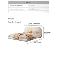 HOMIE LIFE Floating bed เตียงลอย Fabric Bed frame Luxury เตียงนอน  5ฟุต 6 ฟุต bedroom queen size ฐานเตียง H02 150cm(1500mm*2000mm) One