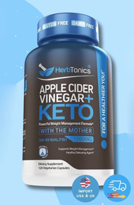 120 Veg Capsules Herbtonics Apple Cider Vinegar Plus Keto BHB Fat Burner &amp; Weight Loss