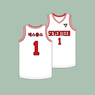 Seventeen GAME CATERERS BASKETBALL Jersey （1-7）white