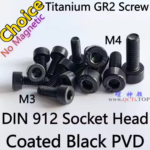 10 pcs DIN 912 Black M4 M3 Titanium screw M3x6 M3x8 M3x10 M3x12 M4x10 M4x12 Socket head Hex Driver
