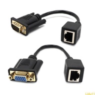 Lidu11 15cm 5 9in VGA to RJ45 Ethernet Port Converters Cable Wire Transmit VGA Signal