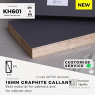 18mm Graphite Gallant Skin PVC 1-side laminated blockboard (4ft x 8ft) KH601 | Papan kayu DIY | Kiam