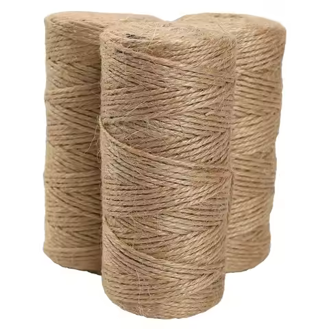 3 Rolls 100mx2mm Hemp Cords Twisted Macram Rope String Cord Gift Wrapping Ribbon Wedding Party Packa