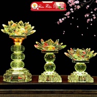 High-quality Crystal Lotus Altar Lamp with 7-Color Led, Family Altar Decoration, Buddha Altar CHSPL-