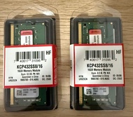 全新未拆包裝Kingston金士頓 KCP432SS8/16 16GB DDR4 3200Mhz記憶體模組 so-dimm notebook 手提電腦ram