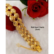 Gelang Tangan Roti Bun 2 baris/Emas Korea Bracelets