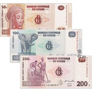 Brand New Fidelity Congo Full Set of 3 Sheets Africa Denomination Foreign Currency Coins Banknotes C