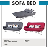 Sofa Bed Fabric 3-Seater Red