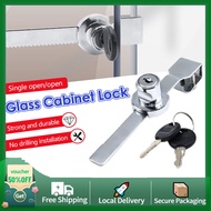 Glass Cabinet Lock with Keys Sliding Window Glass Door Lock Shop Showcase Counter Cabinet Safety Loc