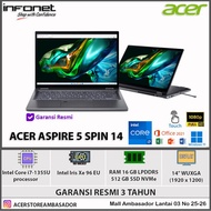 Acer Spin 5 Core i7 1355U 16GB 512G Iris Xe 14" IPS TOUCH W11 OHS21 