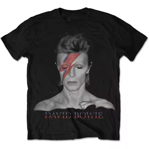 Black Aladdin Sane David Bowie T-Shirt Cotton Graphic Tee Men Women Summer Streetwear