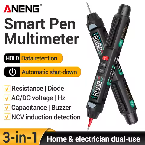 Digital Pen type Multimeter 6000 Counts Voltmeter Current Meter Resistance NCV Professional ANENG A3