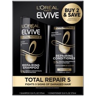 Dầu gội và Xả cho tóc hư tổn Loreal Paris Elvive Total Repair 5 375mL [Mỹ]