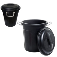 Black Fibre Dustbin With Handle / Tong Sampah Hitam / Black Garbage Bin / Trash Bin / Tong Air/ Temp