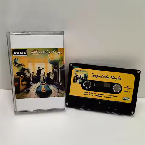 Britpop Oasis Noel Gallagher Music Tape Definitely Maybe Album Cigarettes and Alcohol Cassettes Cosp