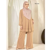 IRONLESS CEY COTTON PLUS SIZE S TO 5XL SUIT MUSLIMAH BAJU+SELUAR LABUH CEY READY STOCK