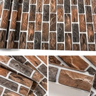 3d Chocolate Burnt Brick Wall Sticker Wallpaper Size 9 to 10 meters X 45 cm