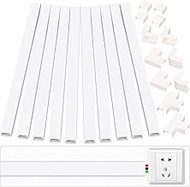 Keadic 22 Pieces Cord Cover Racetrack Kit, L15.7 in W0.95 in H0.55 in Paintable Cable Concealer, TV