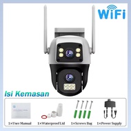 V380 Pro Kamera CCTV dengan SIM 4G 3 lensa 3 layar zoom 10x kejernihan 6K 360°cctv wifi sambung ke h