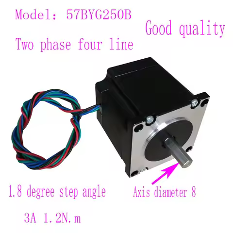 Good Quality Nema23 57 Step Motor 57BYG250B 1.2N.m 3A 2-Phase 4 Wires Stepper Motor With 8mm Shaft