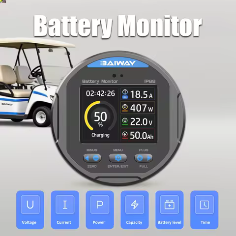 Digital Waterproof Coulometer DC 8-80V Lithium Iron Phosphate Power Detection Indicator Battery Moni