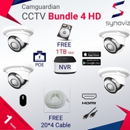 CCTV Bundle 4 Camera 1TB HDD 2.5inch Free 80meter Lan Cable Cat5e HD Video Recording Cloud View