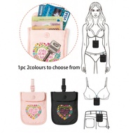 1pc Love Wreath Pattern Pattern Anti-Theft Travel Passport Wallet, Women'S Hidden Bra Wallet Under C