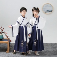 Ready Straw Kids Hanfu Children Men Hanfu Tang Dynasty Full Set Kindergarten Style Traditional