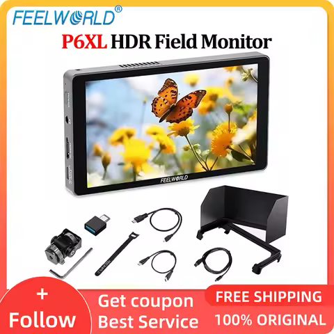 Feelworld P6XL Camera DSLR Field Monitor 6 inch HDR Touchscreen Built-in Battery Aluminum Field Moni