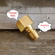 Female M22 Quick Plug 3 Connector 8" Quick Connector