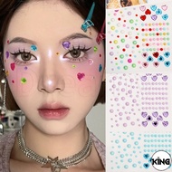 KI 3D Colorful Diamond Tattoo Gemstone Eye Shadow Sticker / Acrylic Love Heart Pearl Jewel Sticker /