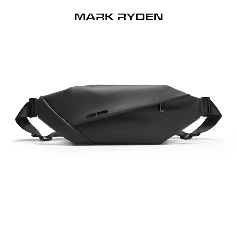 MARK RYDEN Men's crossbody bag 12inch multifunctional waist banana bag Oxford