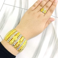 Gelang tangan pulut dakap besar crown cop 916 emas korea
