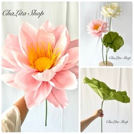 giant Paper Lotus 50 Cm flower Decoration 80 Long Stem Decorative