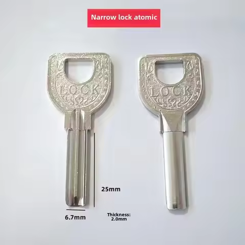 4PC Suitable for LOCK Narrow Round Key Embryo U-shaped Lock Single Row Crescent Pure Copper Key Embr