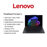 [Brand New] Lenovo ThinkPad E16 Gen 3 Laptop|16"| Ultra 7/ 256v/258v |512GB SSD|Win11Pro|3Yrs Onsite