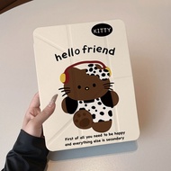 [Good Luck] Hooftop Black Leather kt Cat Apple ipad A16 Tablet Case pro37 cm 9/8 Generation MINI7 Pr