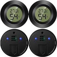 Mini Hygrometer Thermometer Electronic Digital Humidity Meter Gauge Monitor LCD Display Indoor Temperature Sensor with Fahrenheit Celsius for Jars Greenhouse Garden Fridge (4 Pieces)