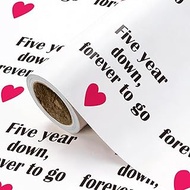 WRAPAHOLIC 5 Year Anniversary Wrapping Paper Roll - Mini Roll - 17 Inch x 16.5 Feet - Five Year Down