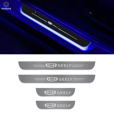 Car USB Power LED Welcome Pedal Car Scuff Plate Pedal Door Sill Pathway Light For GEELY atlas coolra