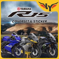 [ Yamaha R15 V3 Coverset Set ] Cover set Monster/  Black & Yellow - ORIGINAL FROM HONG LEONG YAMAHA