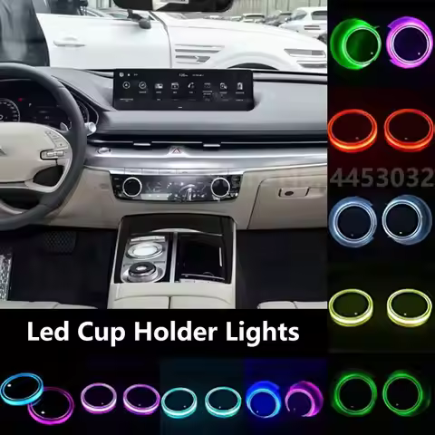 Led Cup Holder Lights For Genesis Coupe EQ900 G70 G80 G90 GV60 GV70 GV80 GV90 Decorative Lamps 7 Col