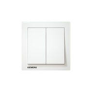 Siemens DELTA Relfa 10AX 2 Gang 1 Way Switch, White