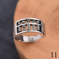 Ring High Street Male s925 Sterling Silver Beads Can Rotate Abacus Female Male Trendy Design Opening Adjustable Ring