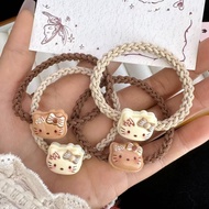 9.5 Cream Cookies kt Hair Rope Durable Braided Basic High Elastic Ball Head