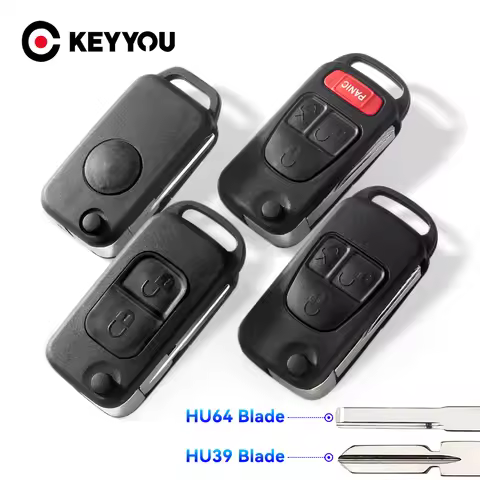 KEYYOU 1/2/3/4 Buttons Remote Key Case Flip Folding Key Shell For Mercedes Benz C E S ML SL ML55 AMG
